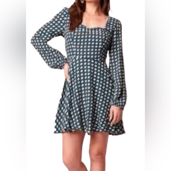 Band of the Free Women’s  Dress M Mini Short  Geometric Smocked Back Boho - Picture 1 of 10